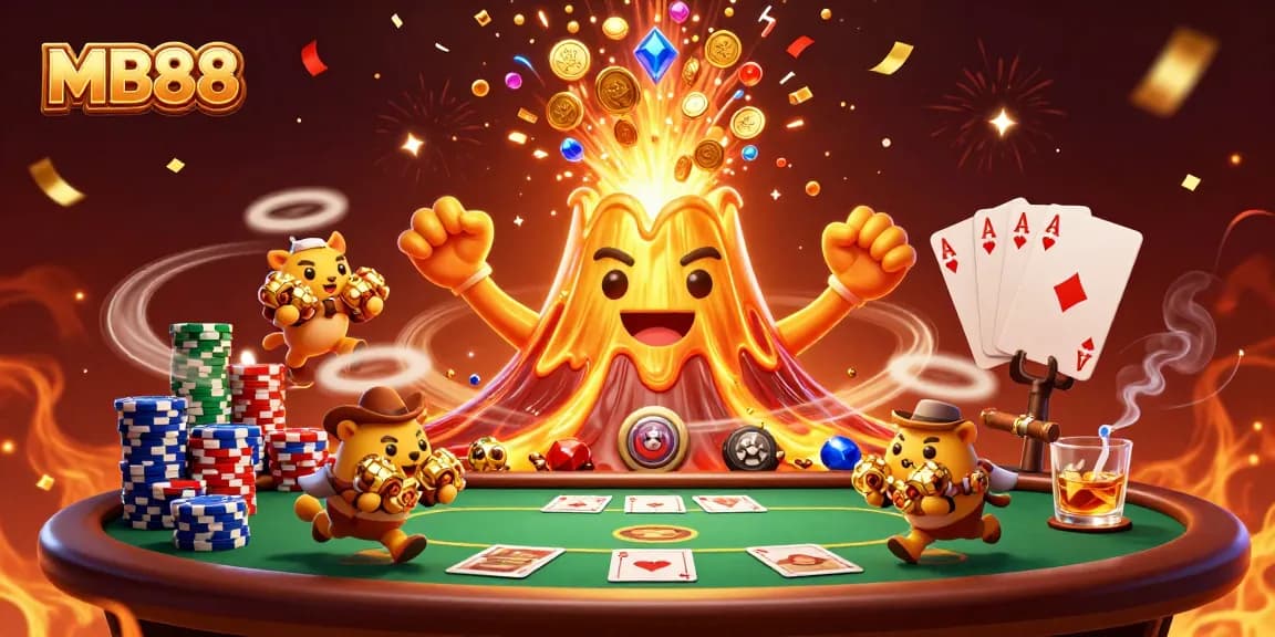 Chơi game tại MB88 với núi vàng và những động vật phiêu lưu, thể hiện không khí hứng khởi.