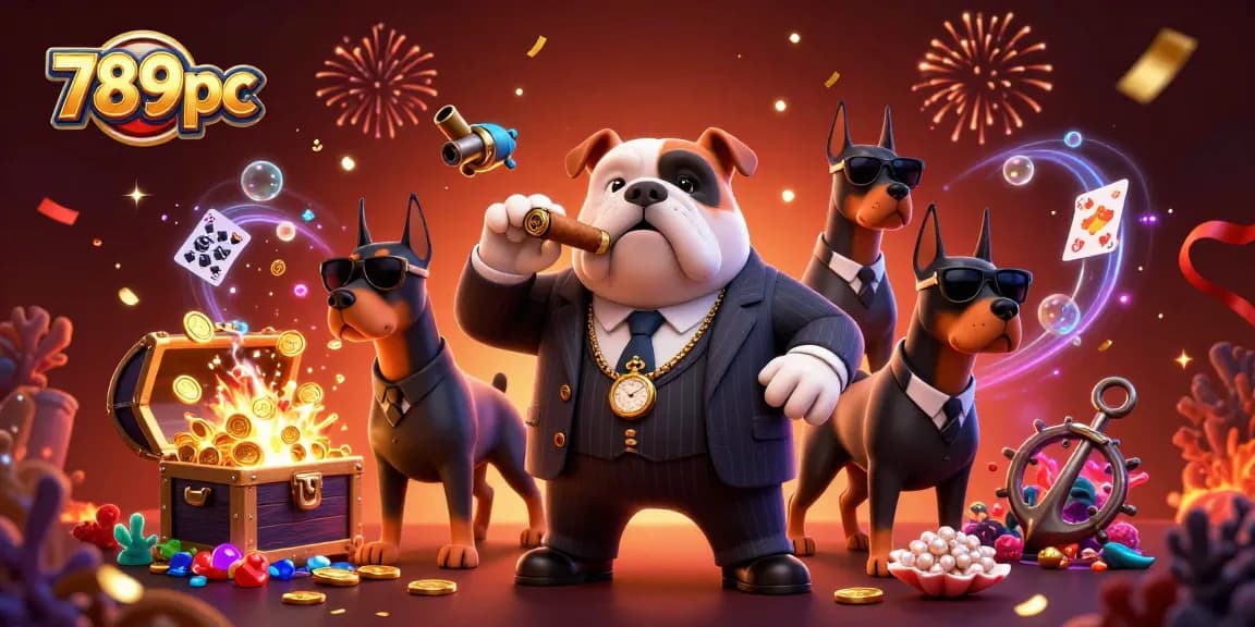 Spin your winnings at 789pc with a vibrant casino-themed illustration featuring treasure chests and dynamic elements.