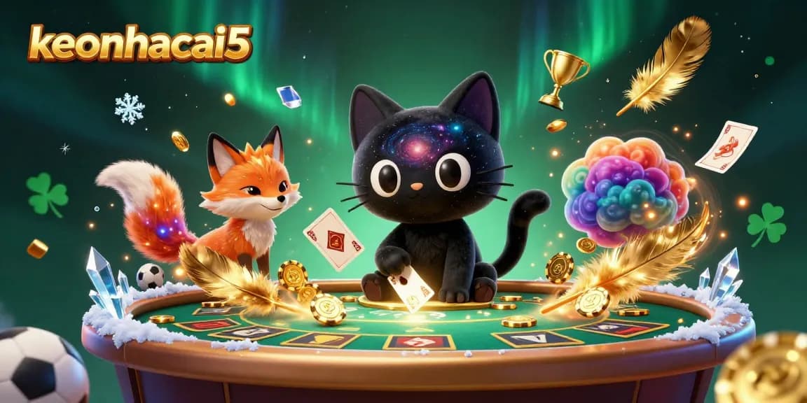 Experience sports betting excitement with keonhacai5 at a cosmic casino table.