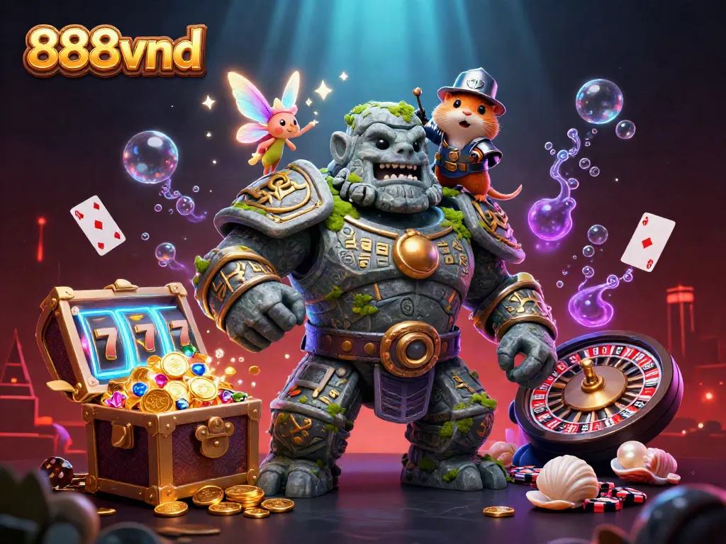 Engage in thrilling gaming at 888vnd with golem guardian, fairy magic, and hamster knight!