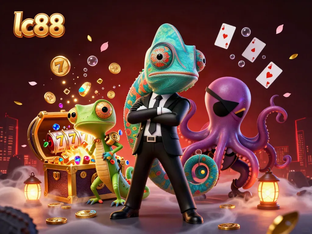 Engage with lc88's vibrant casino scene filled with characters and dynamic gaming elements.