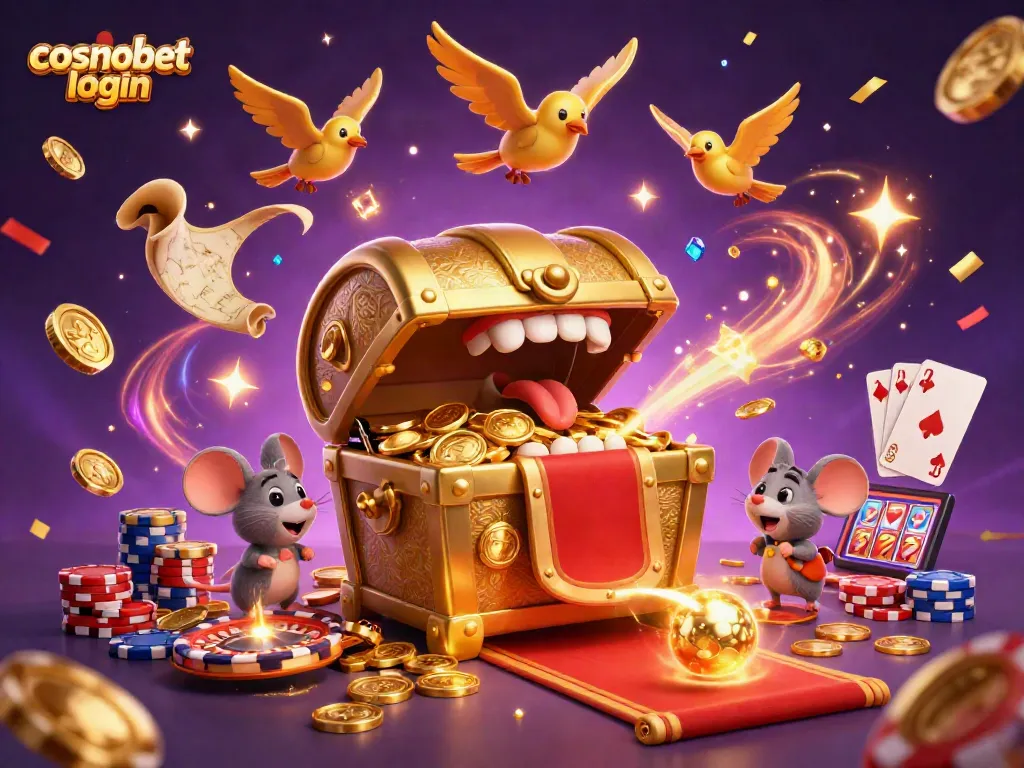 Engage in thrilling gameplay at Cosmobet login with vibrant casino elements and dynamic characters.