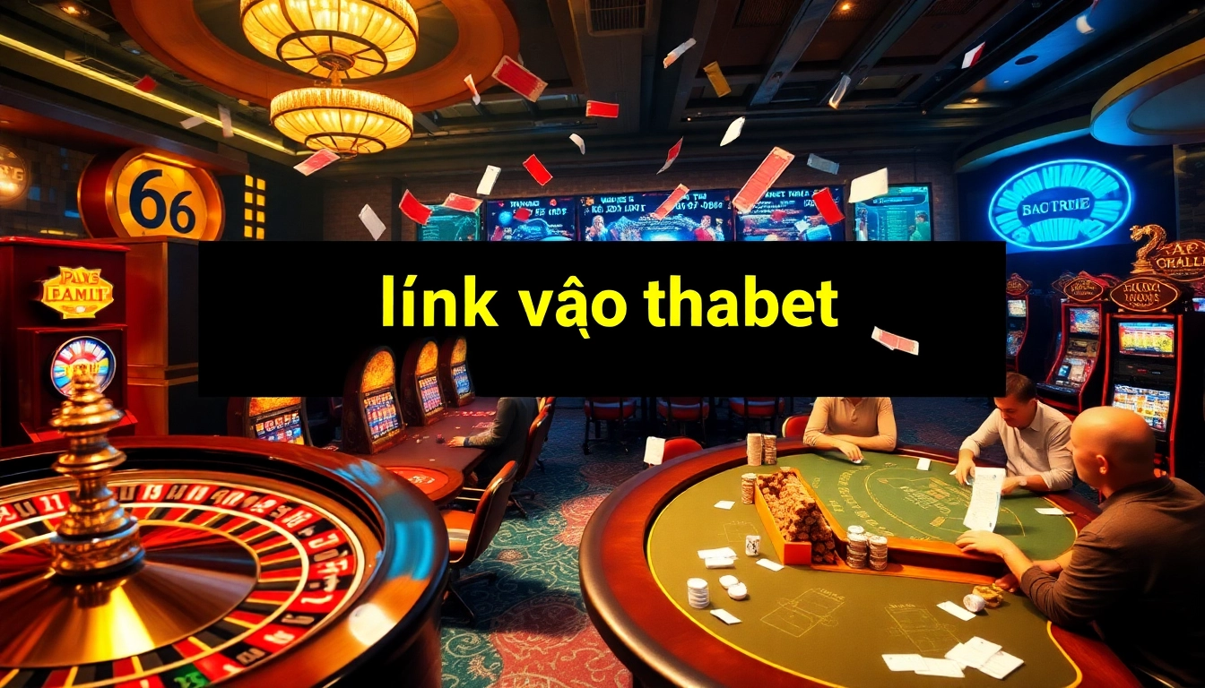 Players experiencing the thrill of high-stakes gaming at a casino, showcasing the link vào thabet for online betting opportunities.