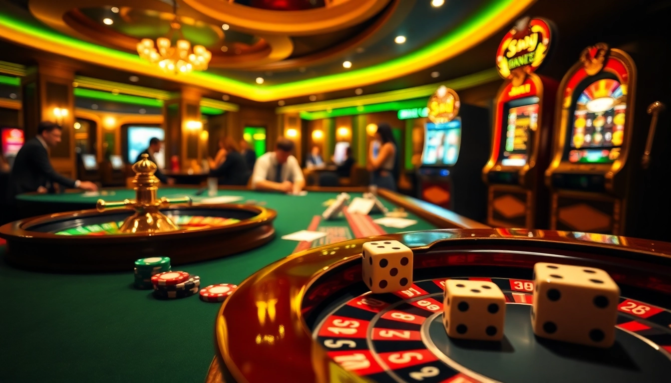 Engaging roulette table scene showcasing Nhà cái uy tín with vibrant colors and intense gameplay.