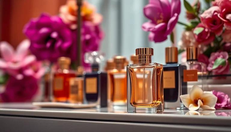 Showcase of a luxury perfume dupe website featuring elegant bottles and rich textures.