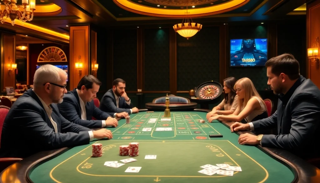 Experience the thrill of poker at TA88 casino with professional players and luxurious surroundings.