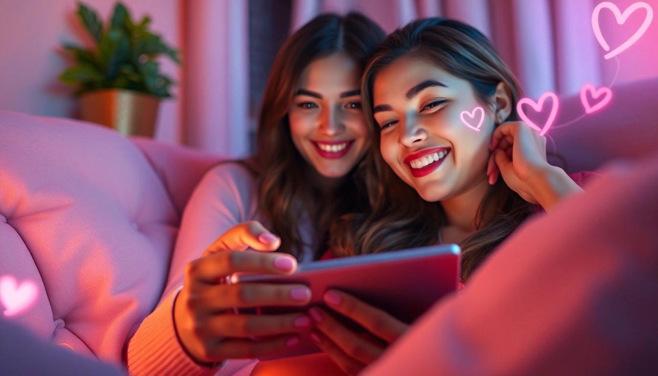 Engaging in intimate ai sex chat on a tablet, surrounded by a cozy atmosphere.