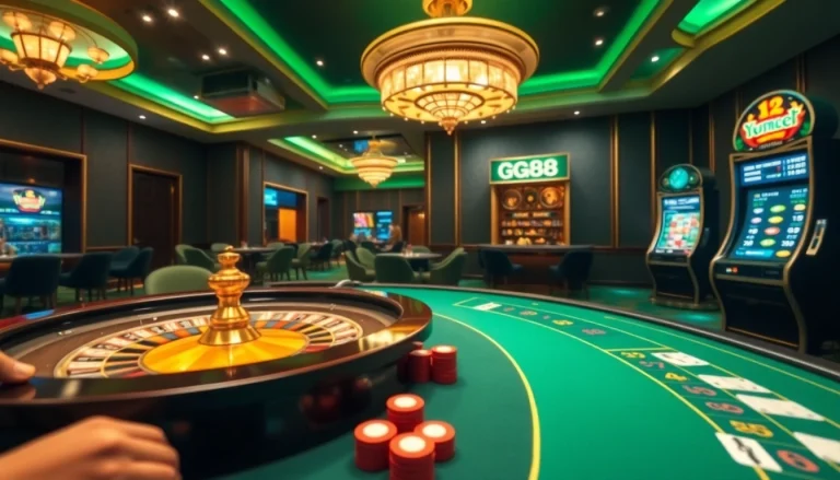 Experience the thrilling GG88 gambling interface in a luxurious casino setting.