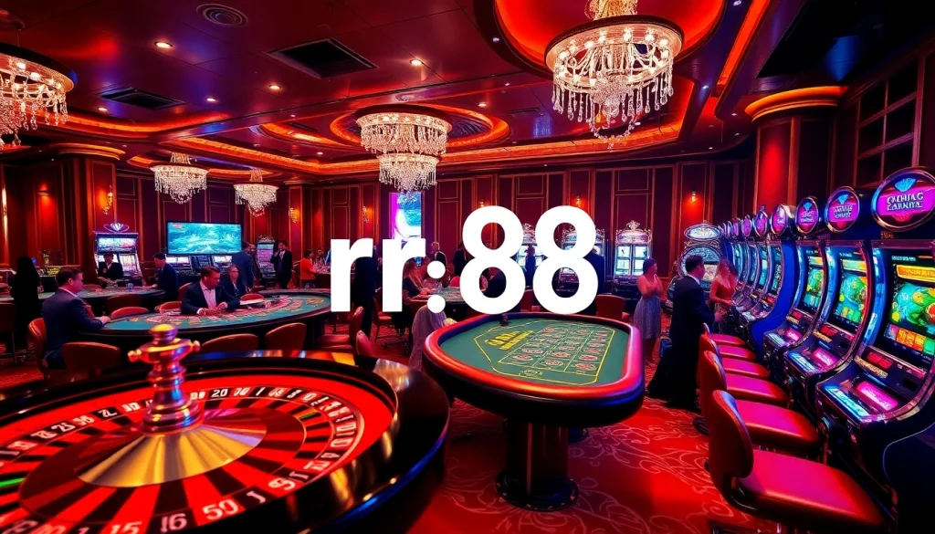 Experience the thrill at rr 88 casino with vibrant roulette, poker tables, and bright slot machines.