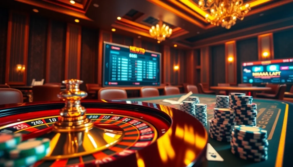 Engaging scene of nhà cái 888b online gambling with casino elements and betting interface.