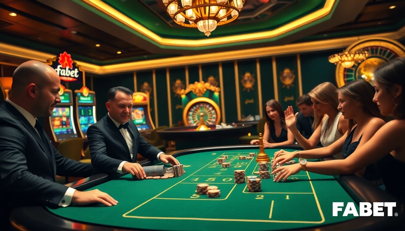 Experience thrilling gameplay at FABET's luxurious casino tables.