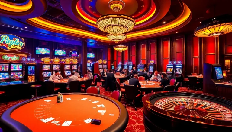 Experience thrilling action at a red88vip casino with poker chips and vibrant slot machines.