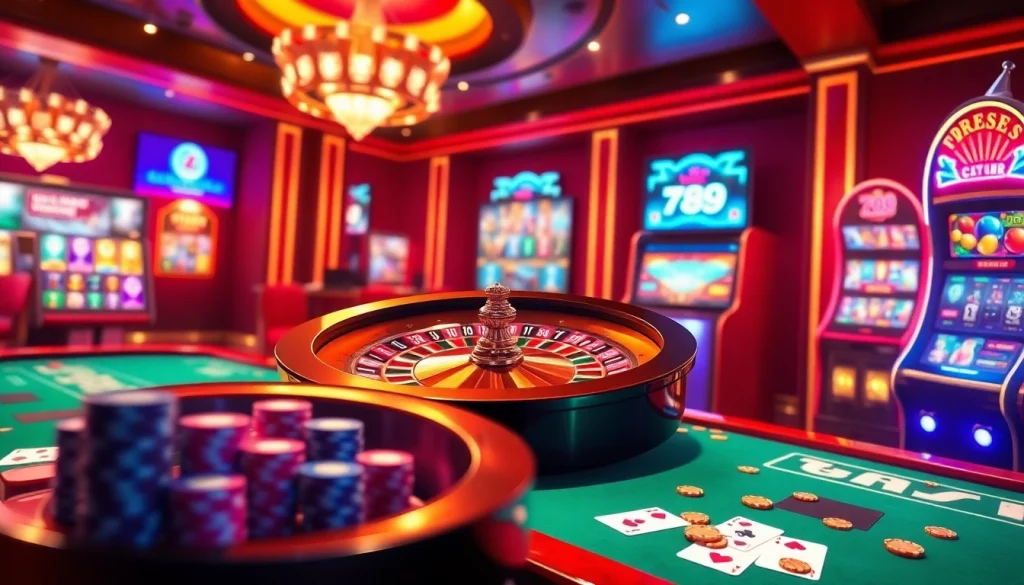 Experience the thrilling 789 club casino atmosphere with vibrant games and luxury gaming elements.