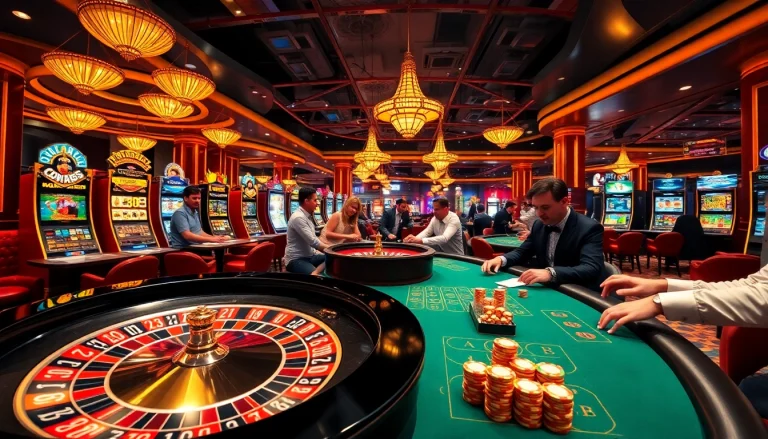 Experience the thrilling atmosphere of gambling at https://mm88.bar/ with engaging players at a roulette table.