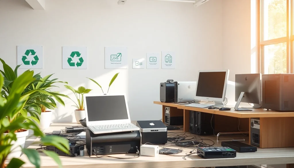 Highlighting free computer recycling services, showcasing eco-friendly technology disposal.