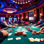 Players enjoying intense poker action at https://king88b.us.com/ with chips and cards in focus.