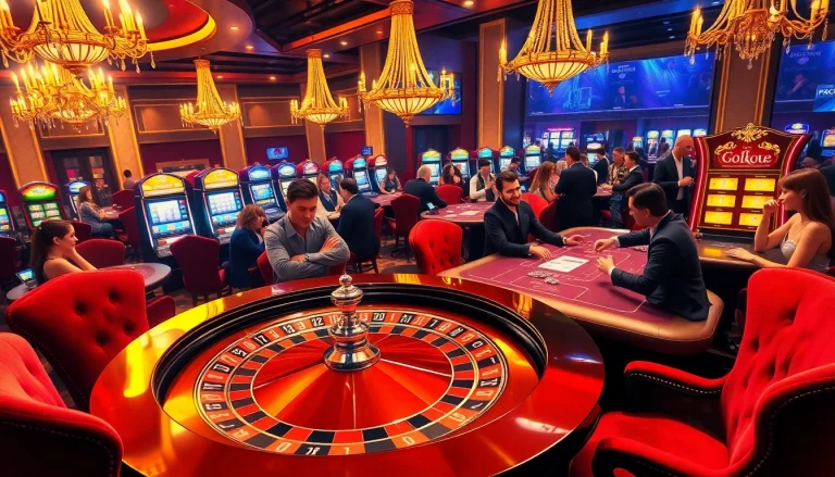 Experience the excitement of nhà cái xx88 with players engaging at a vibrant casino scene.