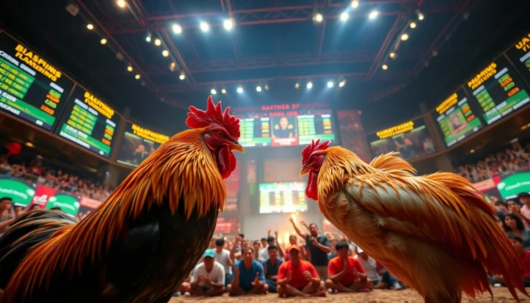 Experience live cockfighting action at dagawin.live, featuring intense competition and vibrant atmosphere.