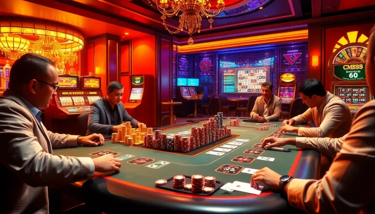 CM88-inspired poker night showcasing vibrant action, luxury, and strategy at a casino table.