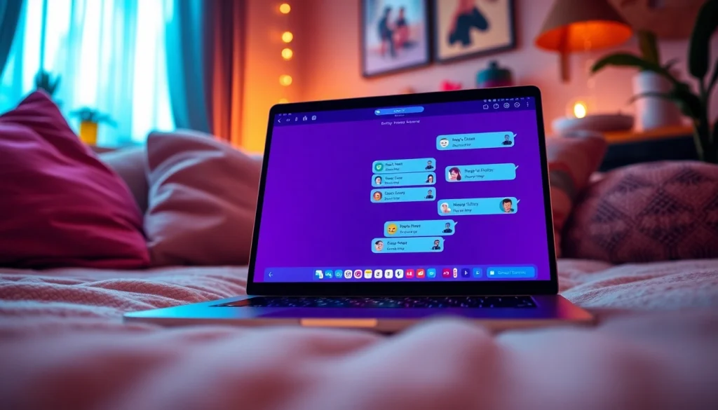 Interactive sexchat experience on a vibrant digital platform with cozy ambiance.