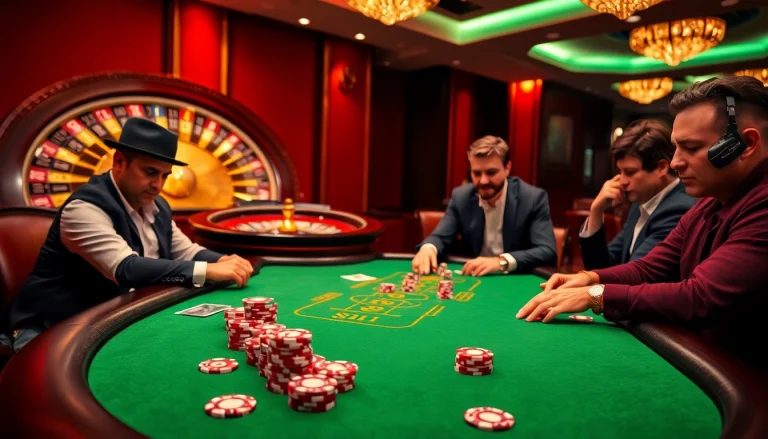 Experience the excitement of poker and roulette as players engage in thrilling games at a luxurious casino featuring XX 88.