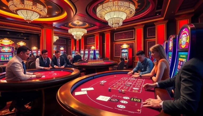Experience thrilling gaming at https://luck8f.jpn.com/'s modern casino featuring vibrant tables and exciting players.