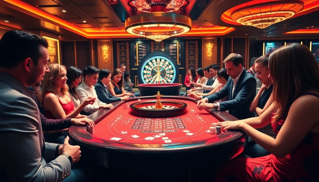 Experience thrilling MK8 action with expert croupiers and excited players at the betting table.