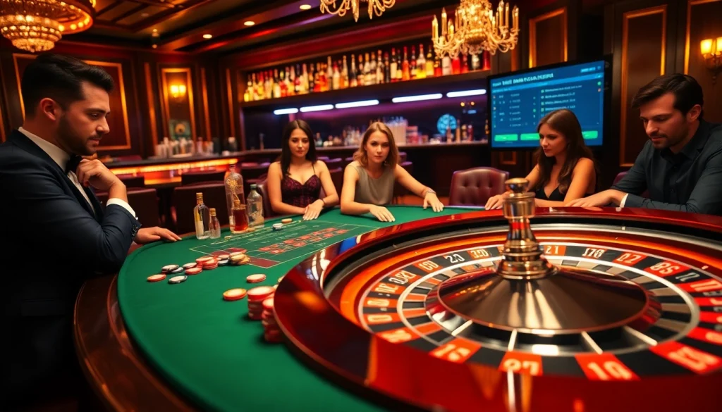Exciting gameplay at http://789clubar.com/ featuring a roulette wheel and poker chips in action.