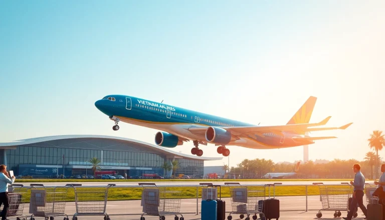Vietnam Airlines flight VN168 taking off from Da Nang International Airport, showcasing travel excitement.