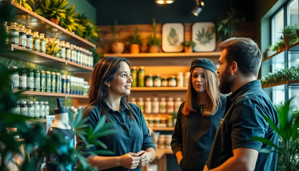 Productos de cannabis en tienda local de Weedmaps Lloret de Mar, ambiente acogedor.