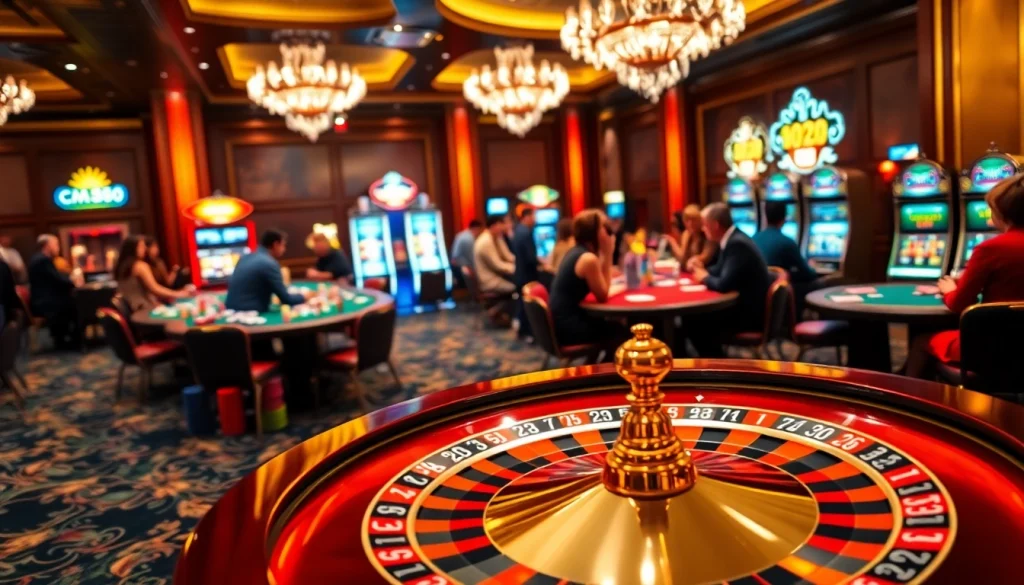 Experience the thrill of cm88.com with vibrant poker chips and a spinning roulette wheel.