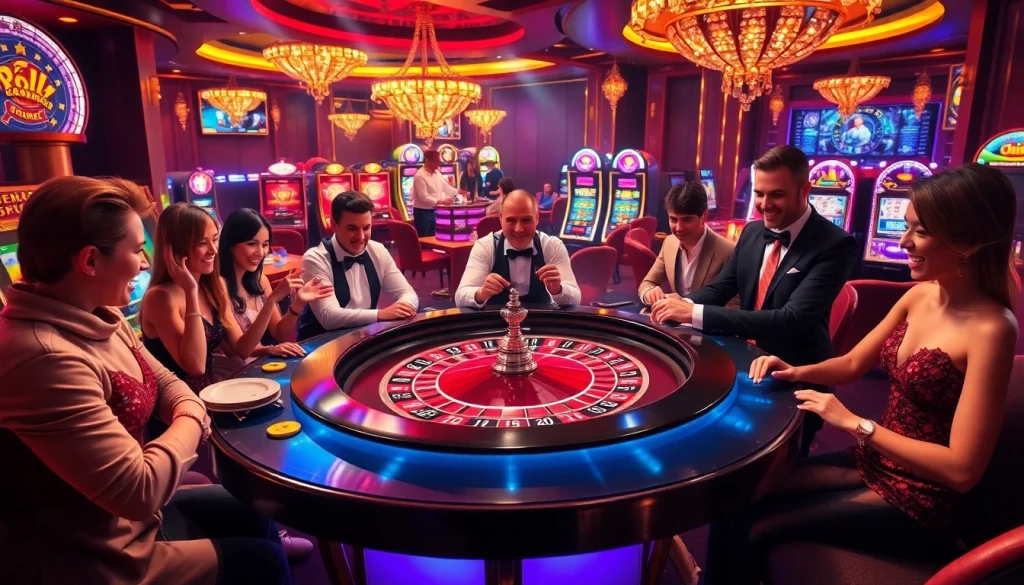 Experience thrilling gameplay with game ai at a luxurious casino featuring a vibrant roulette table.