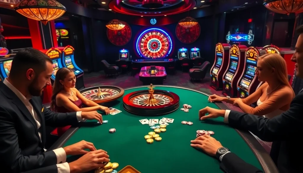 Experience the excitement of professional gambling with the scene at hello88k.blog, featuring players at a poker table.