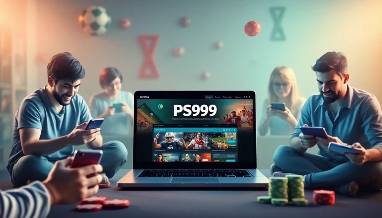 Gamers engaging with the nhà cái PS99 online platform, showcasing a modern and user-friendly interface.