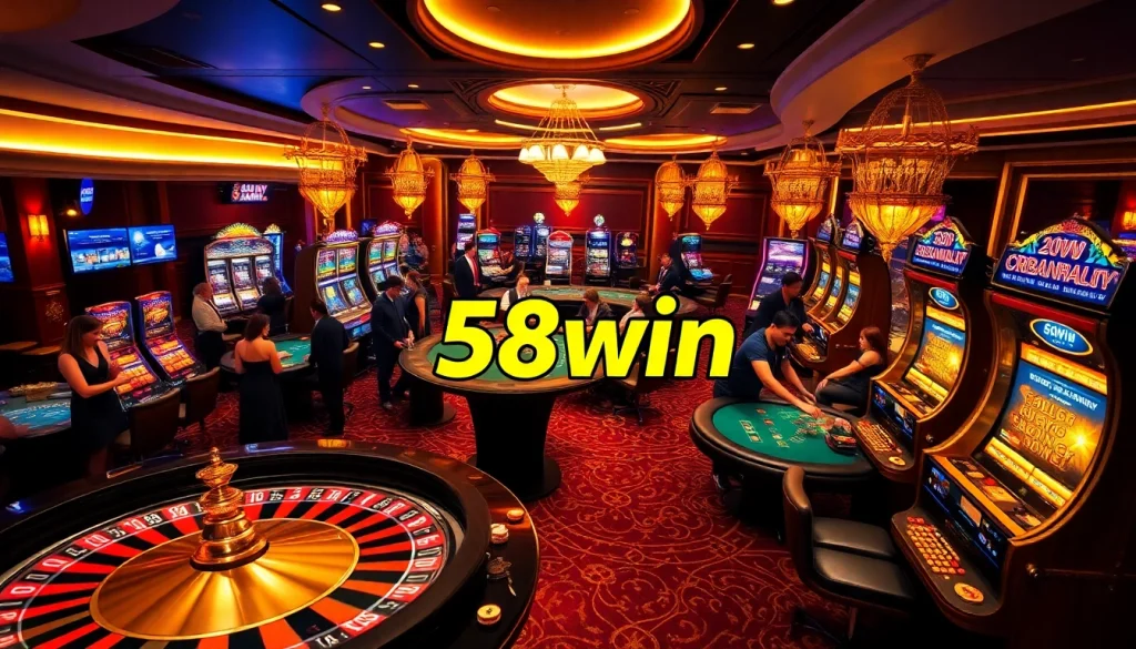 Players enjoying thrilling games at 58win casino with vibrant tables and exciting promotions.