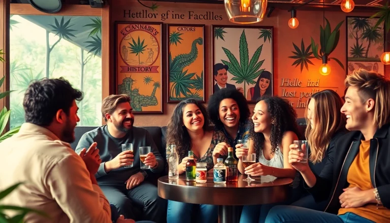 Experience the community atmosphere at Green Guyz cannabis club madrid with friends enjoying cannabis products.