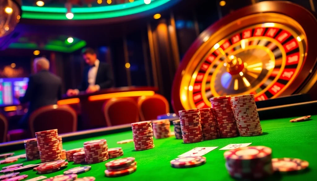 Experience the thrill of gambling at Max88 with vibrant casino tables and exciting game action.