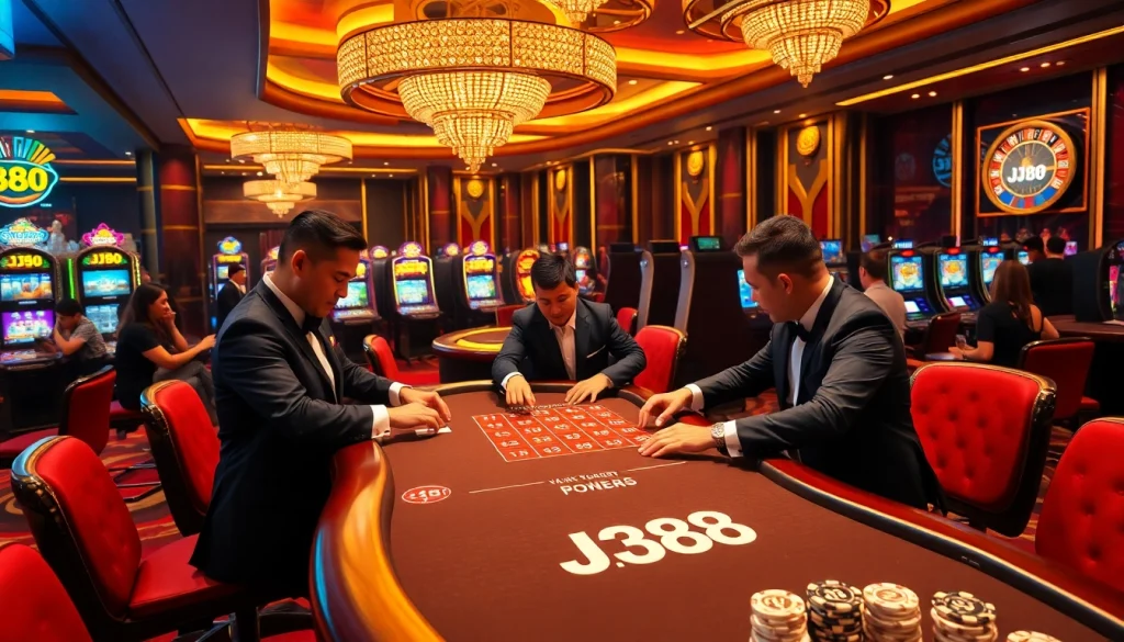 Experience the excitement at BJ88 casino with vibrant games, thrilling tables, and engaging players.