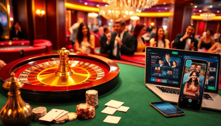 Exciting gameplay at 8day's luxurious casino showcasing poker and roulette.