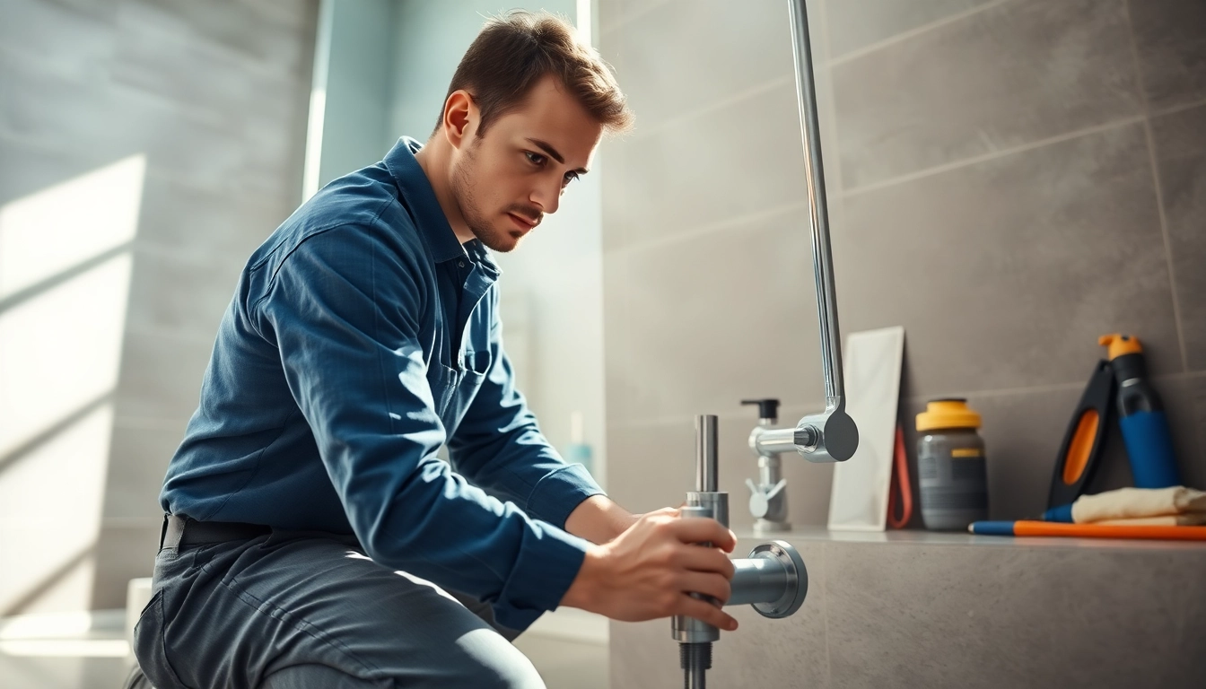 Fixing a shower not working issue with tools and focus on a professional plumber's expertise.