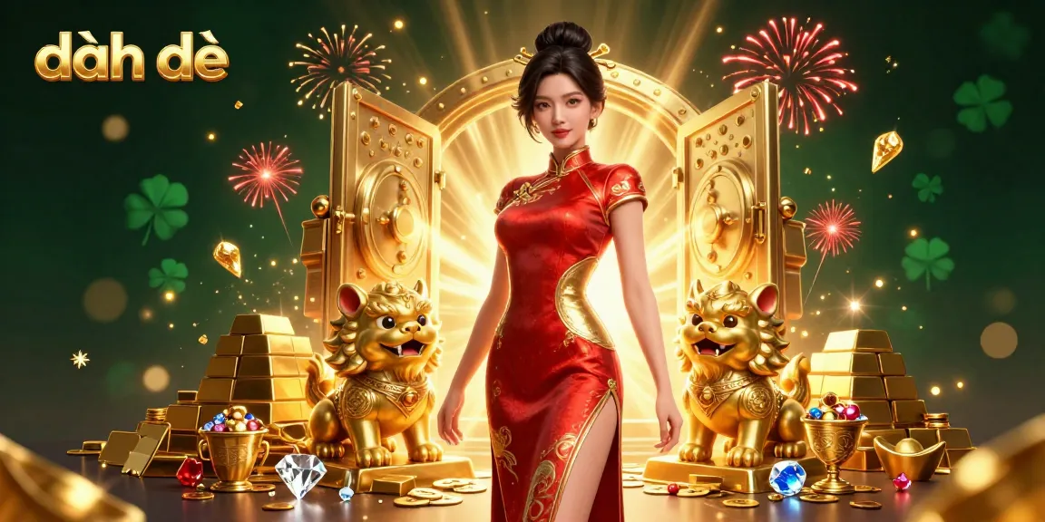 Engage in đánh đề with a glamorous host amidst dazzling riches and vibrant fireworks.