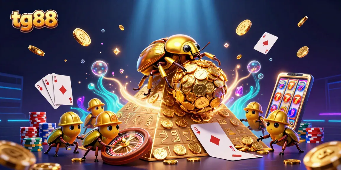 Roll the golden coins to victory at tg88 with vibrant 3D casino illustrations.