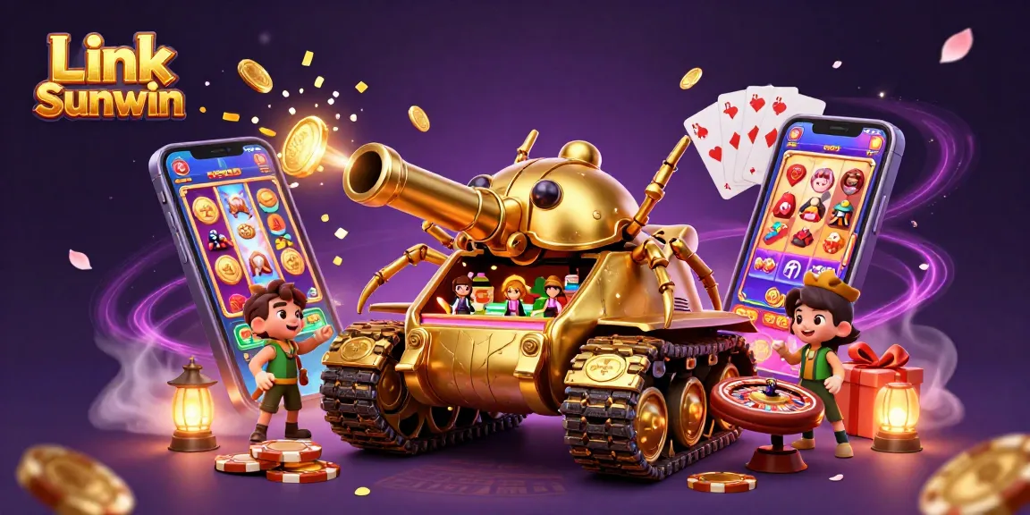 Experience thrilling gameplay with Link Sunwin's vibrant casino scene set in a colorful 3D world.