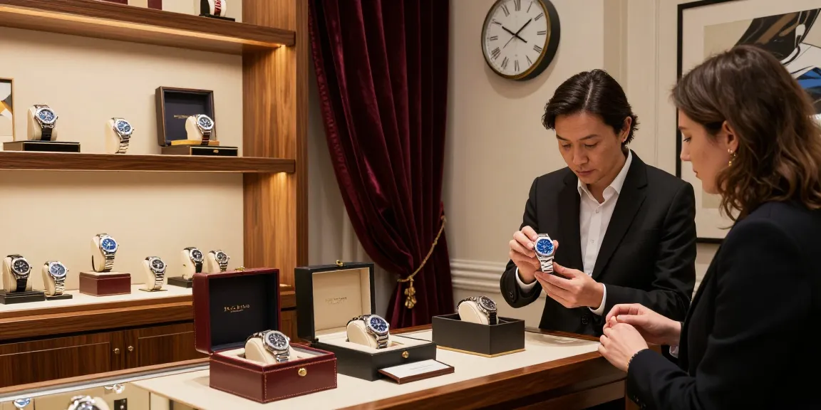 Explore premium super clone watches in an elegant showroom, showcasing craftsmanship and luxury.