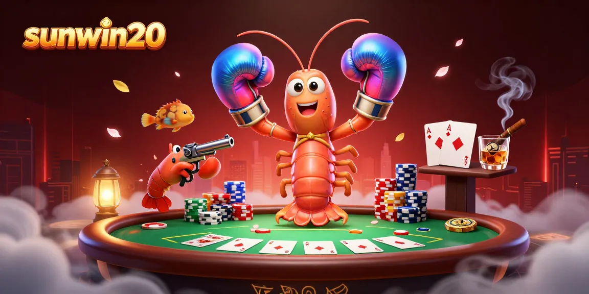 Experience thrilling poker action with sunwin20 as colorful shrimp characters animate the game